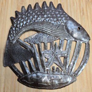 Haitian metal Fish wall art 6 inches please review pictures